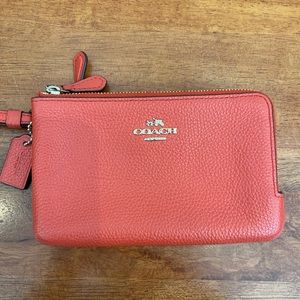 Coach double zip wristlet
